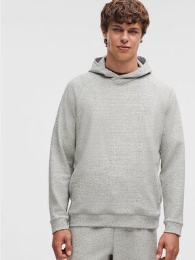 Men's lululemon ease the day Light Gray Hooded Knit Sweatshirt small